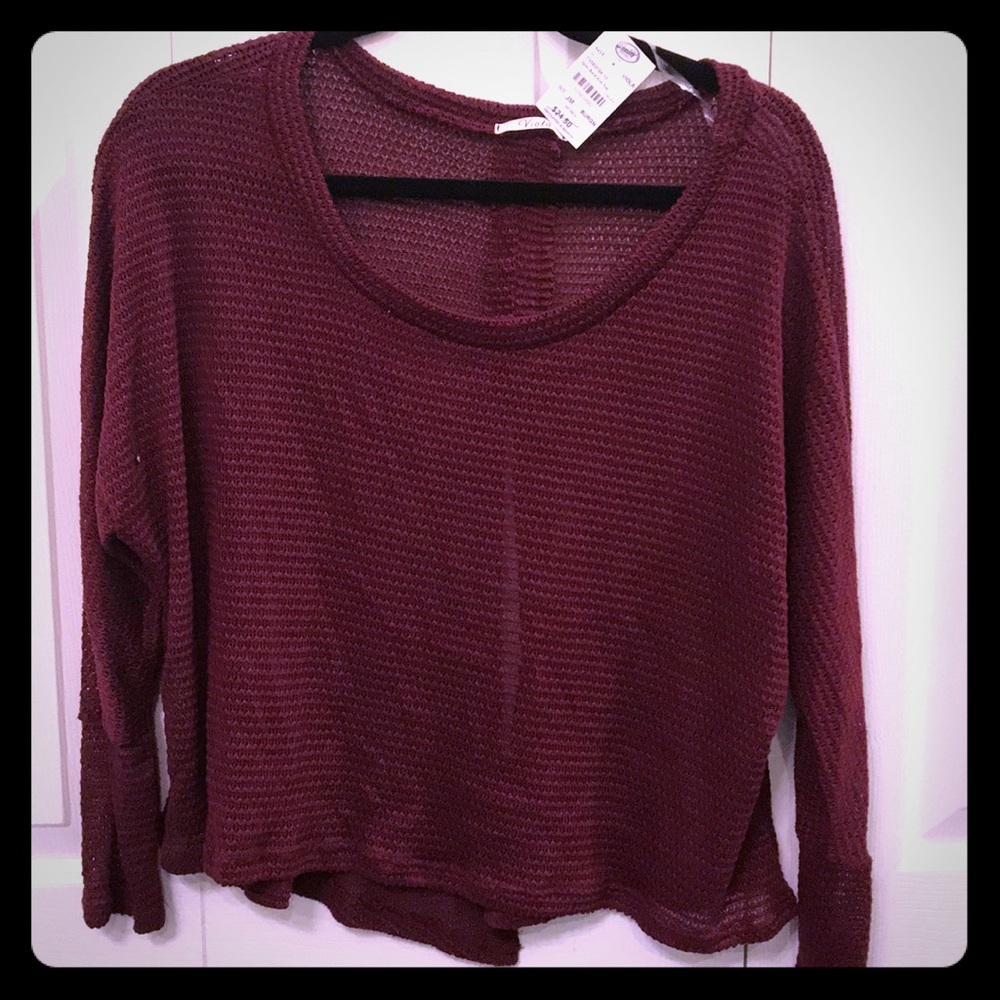 VIOLA maroon long sleeve top, NWT